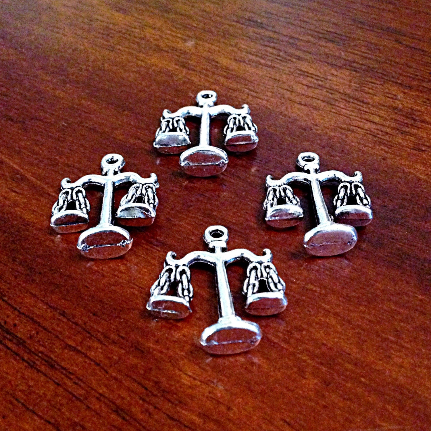15 Scales of Justice Charms, Antique Silver Charms, Scales of Justice Charms, Law Charms, Jewelry and Craft Supplies, Findings