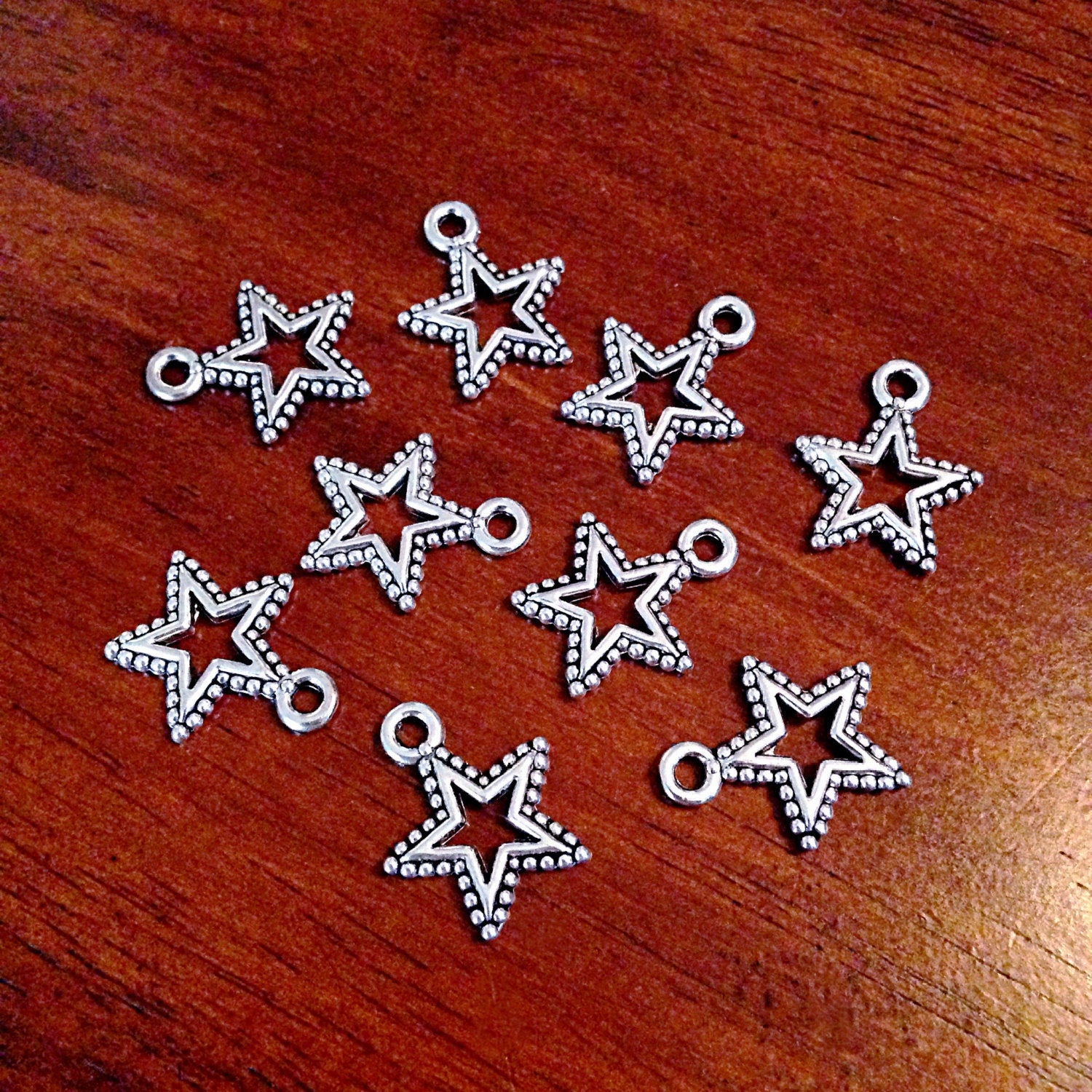 40pcs Star Charms, Antique Silver Charms, Fancy Star Charms, Filigree Star Charms, Twinkle Star Charms, Open Star Charms, Findings