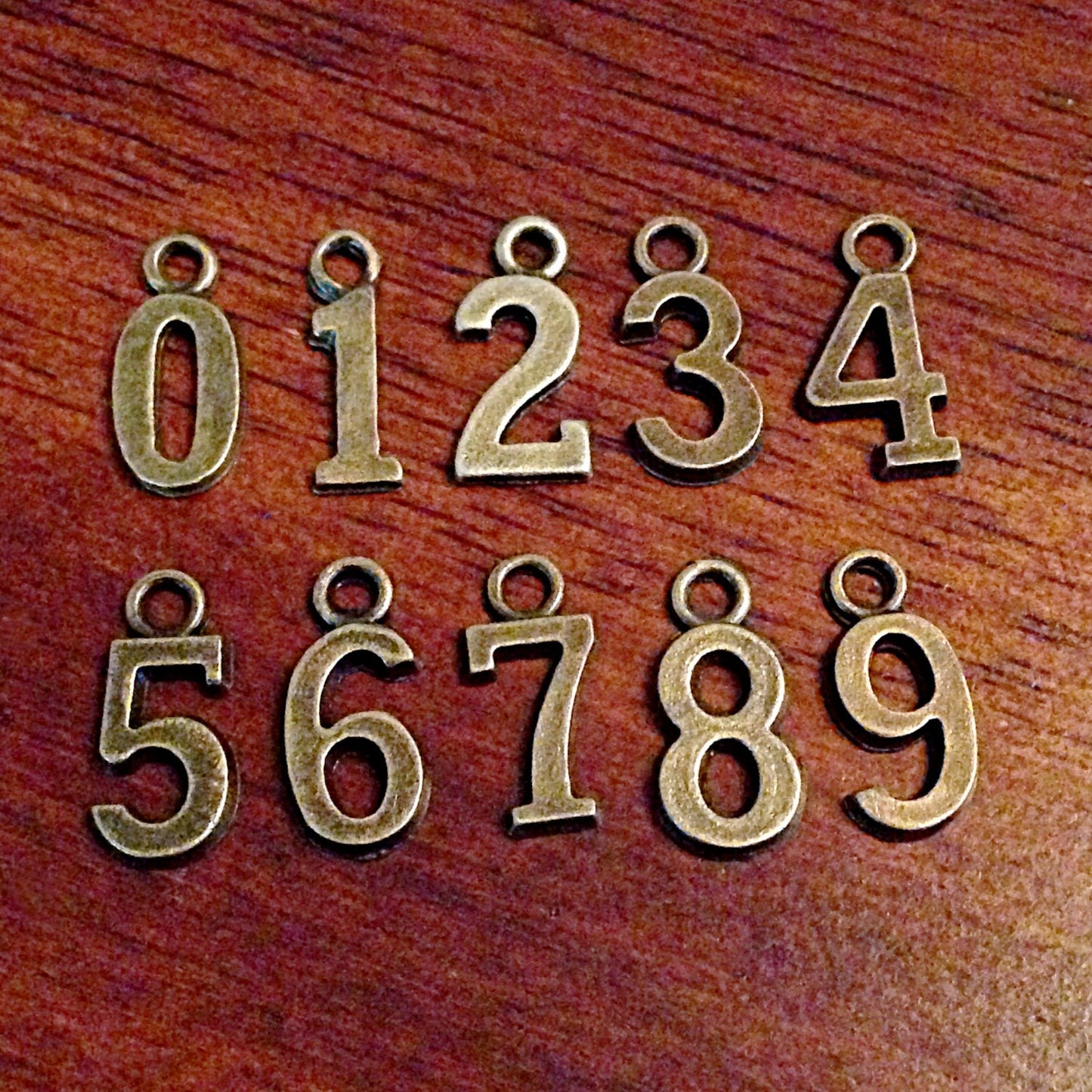 Bulk 20 Number Charms, Antique Bronze Charms, 0-9 Number Charms, Number Charms, # Charms, Craft and Jewelry Supplies, Findings