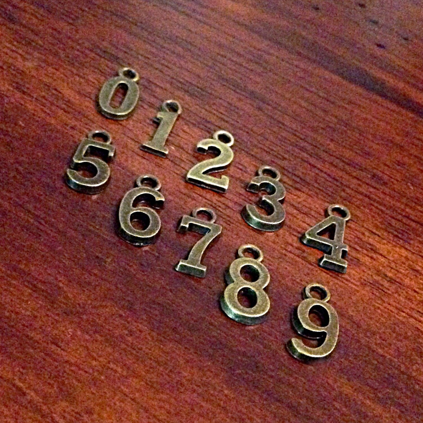 Bulk 20 Number Charms, Antique Bronze Charms, 0-9 Number Charms, Number Charms, # Charms, Craft and Jewelry Supplies, Findings