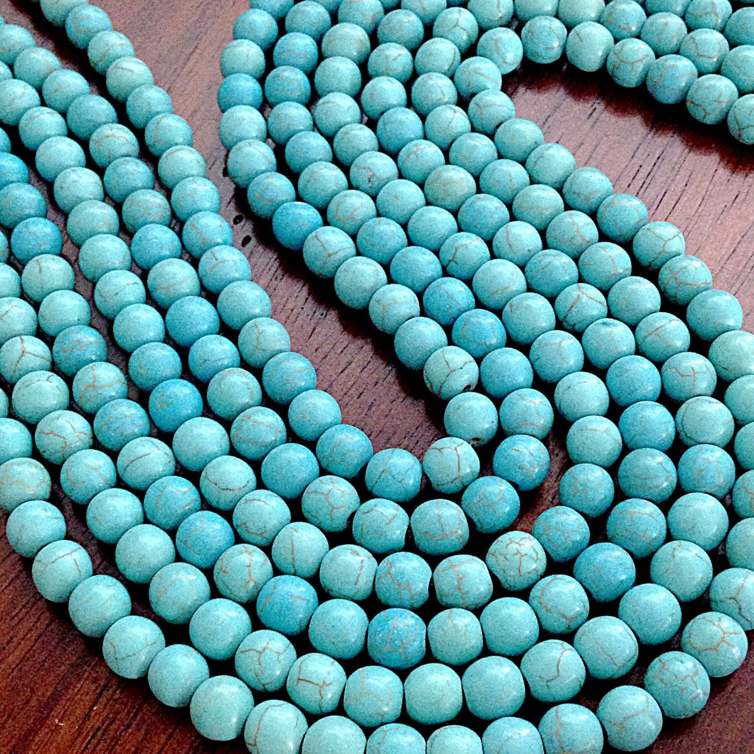 90pcs, 8mm Blue Turquoise Beads, Howlite Beads, Turquoise Connector Beads, Spacer Beads, Bead Supplies for Necklaces and Bracelets, Finding
