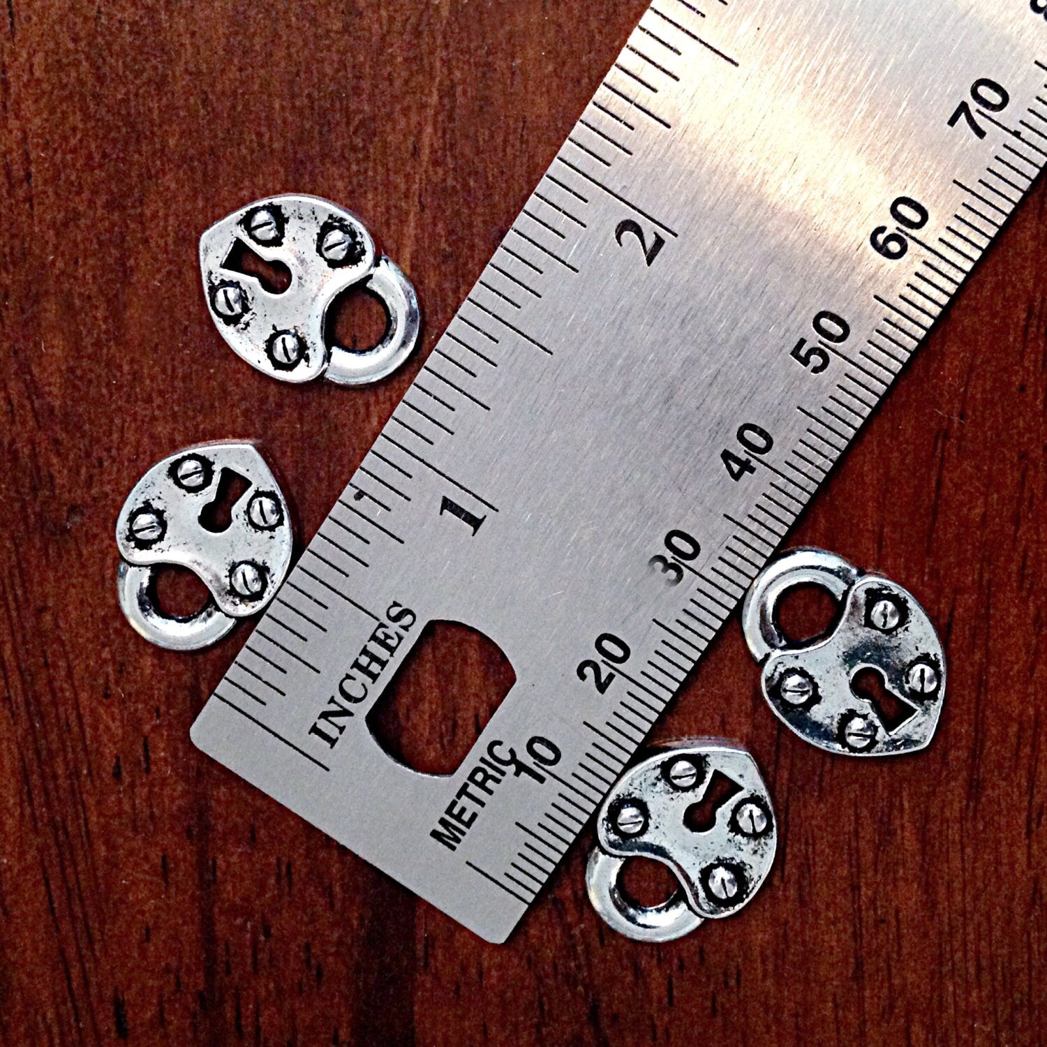 10 Locket Charms, Antique Silver Charms, Locket Charms,Charms, Padlock Charms, Silver Lock Pendants, Craft and Jewelry Supplies, Findings