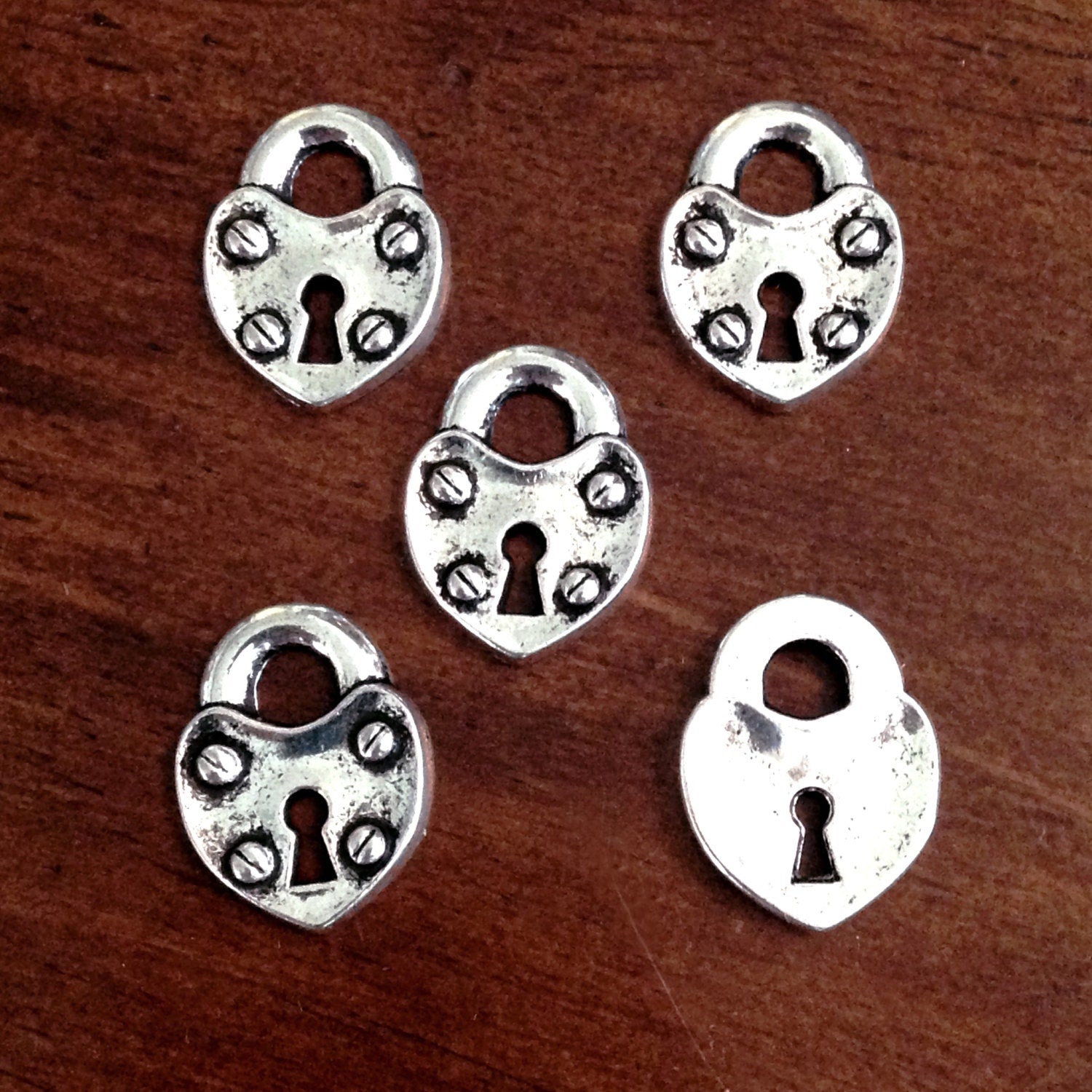 10 Locket Charms, Antique Silver Charms, Locket Charms,Charms, Padlock Charms, Silver Lock Pendants, Craft and Jewelry Supplies, Findings