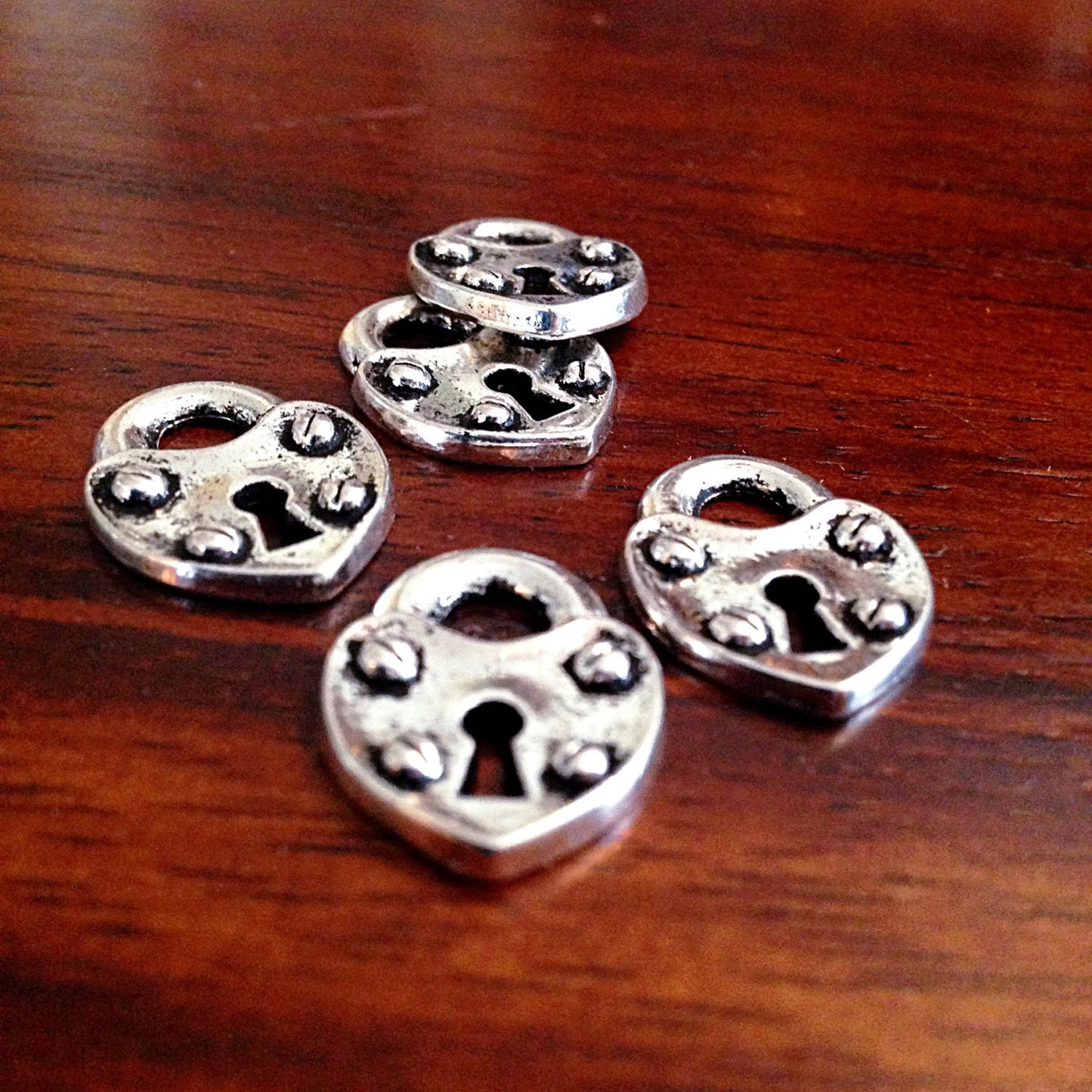 15 Locket Charms, Antique Silver Charms, Locket Charms,Charms, Padlock Charms, Silver Lock Pendants, Craft and Jewelry Supplies, Findings