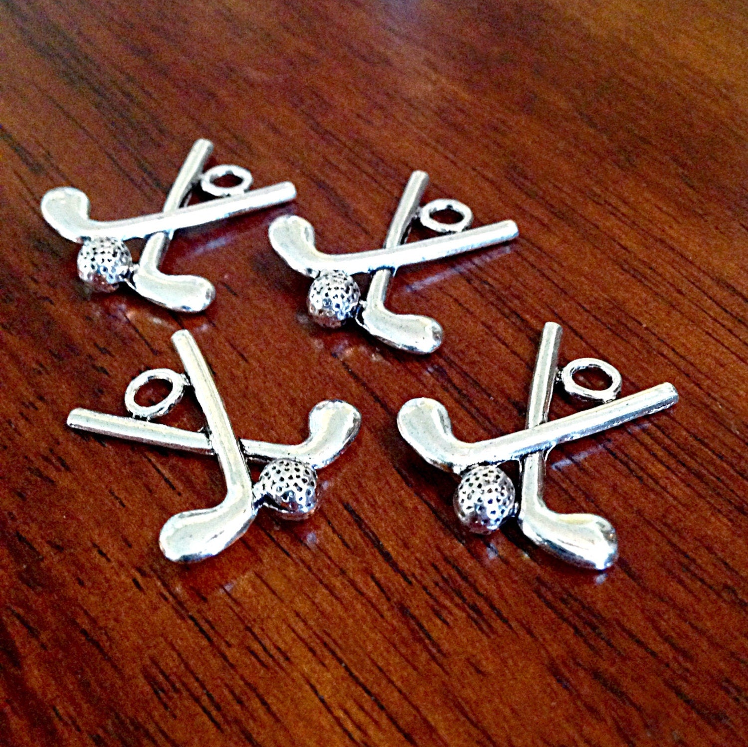 20pcs Golf Club Charms, Antique Silver Charms, 3-D Golf Club Charm, Golfing Charms, Double Side Golf Club Charms, Golf Ball Charms, Findings