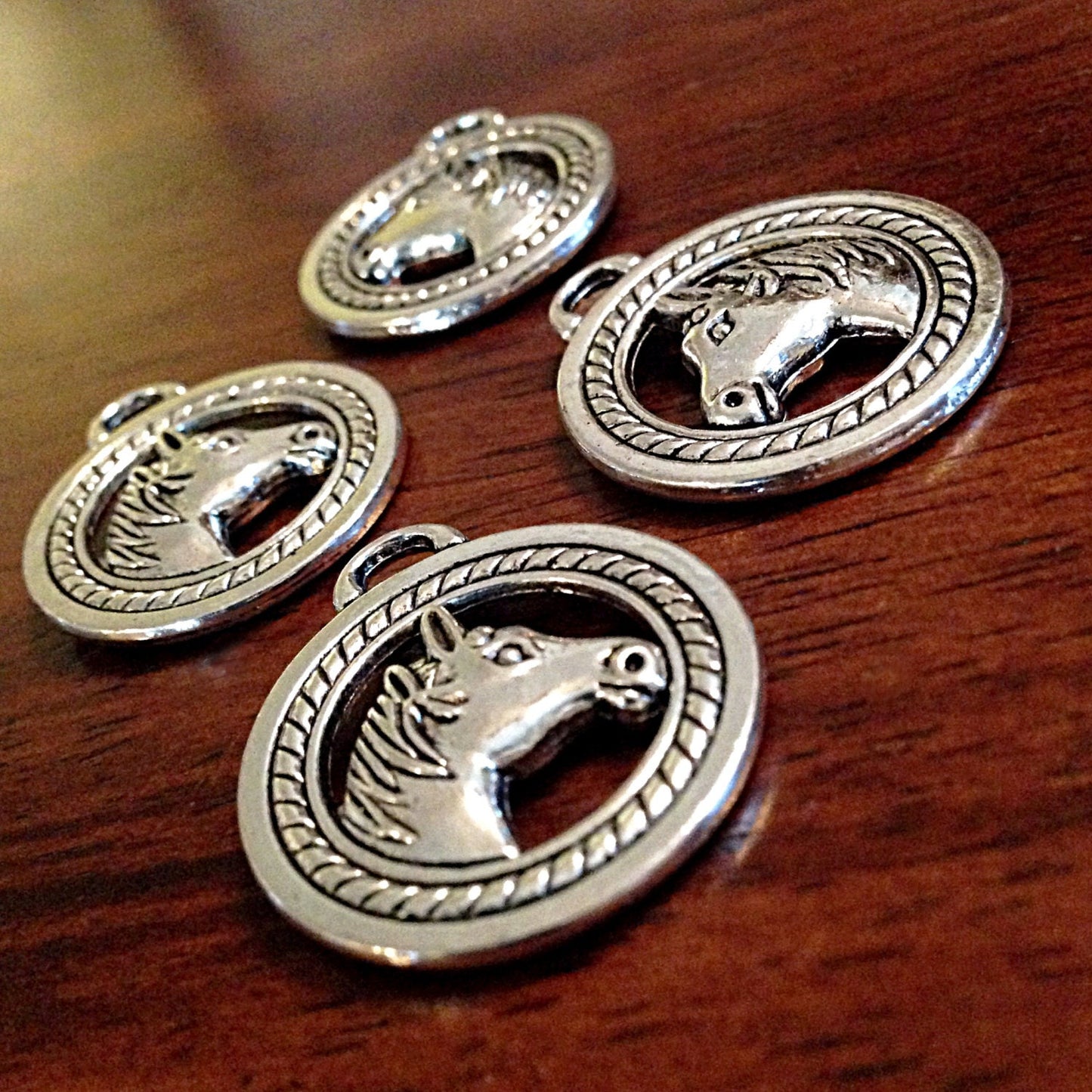 7 Silver Horse Head Pendants, Antique Silver Charms, Horse Head Charms, Horse Charms, Horse Head, Craft and Jewelry Supplies, Findings