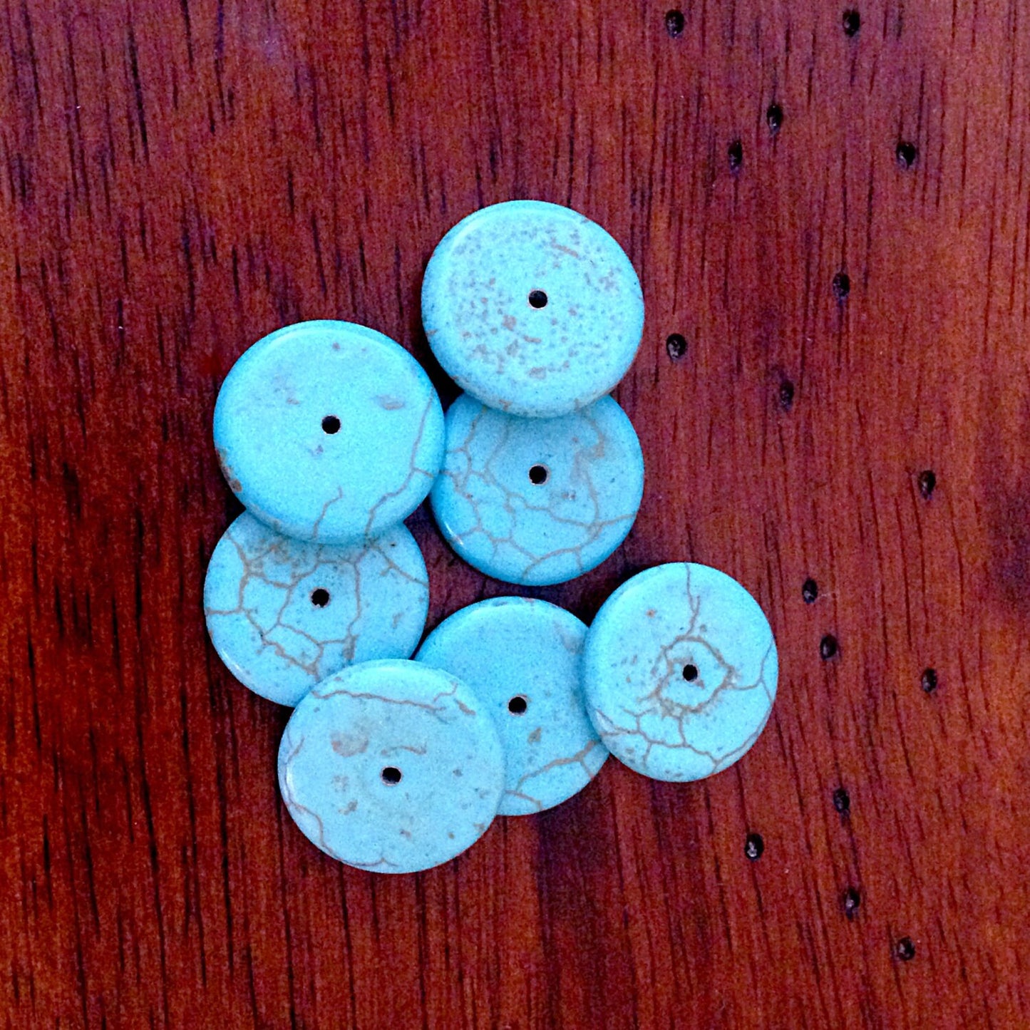 12 pcs, 18mm Turquoise Disc Beads, Howlite Beads, Turquoise Beads, Turquoise Disc Spacer Beads, Craft and Jewelry Supplies, Finding