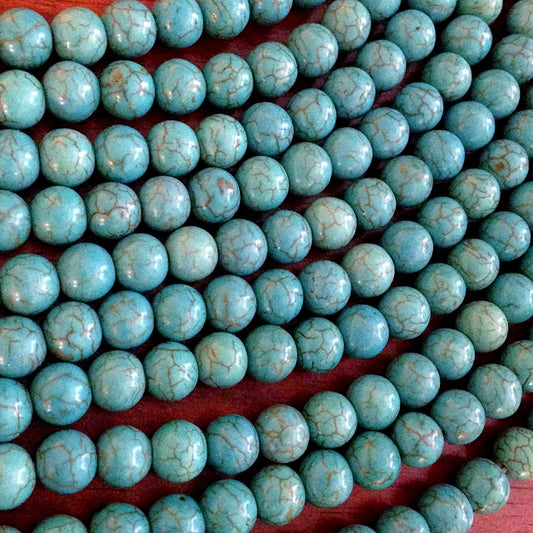 25pcs, 12mm Turquoise Beads, Howlite Beads, Turquoise Beads, Blue Turquoise Beads, Spacer Beads, Craft and Jewelry Supplies, Finding