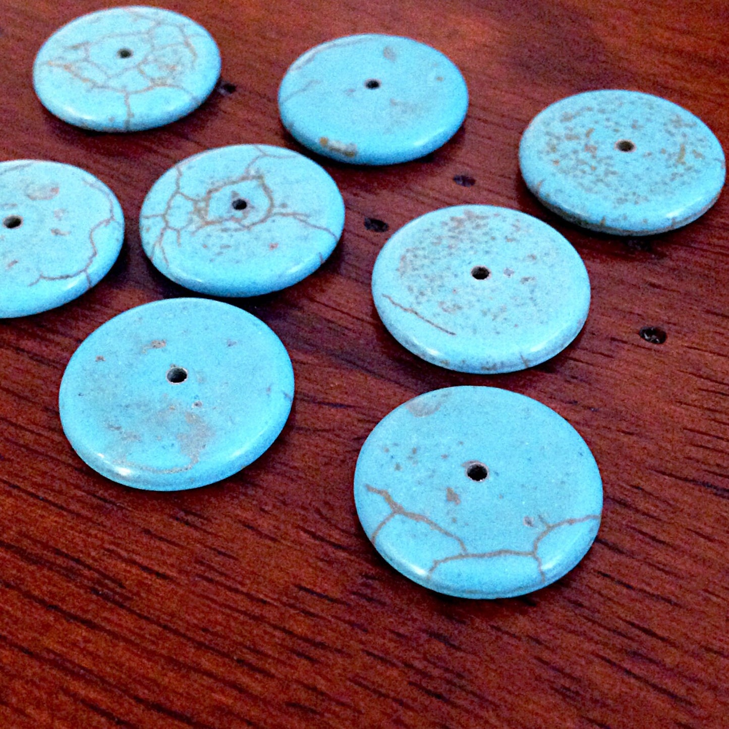 12 pcs, 18mm Turquoise Disc Beads, Howlite Beads, Turquoise Beads, Turquoise Disc Spacer Beads, Craft and Jewelry Supplies, Finding