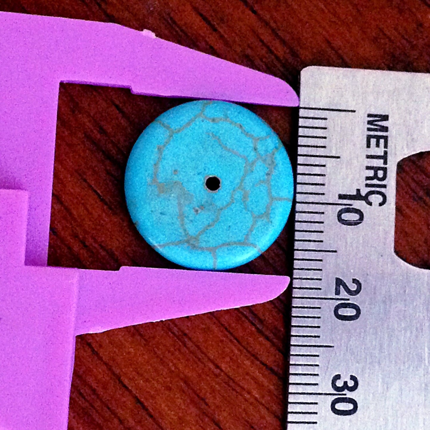 12 pcs, 18mm Turquoise Disc Beads, Howlite Beads, Turquoise Beads, Turquoise Disc Spacer Beads, Craft and Jewelry Supplies, Finding