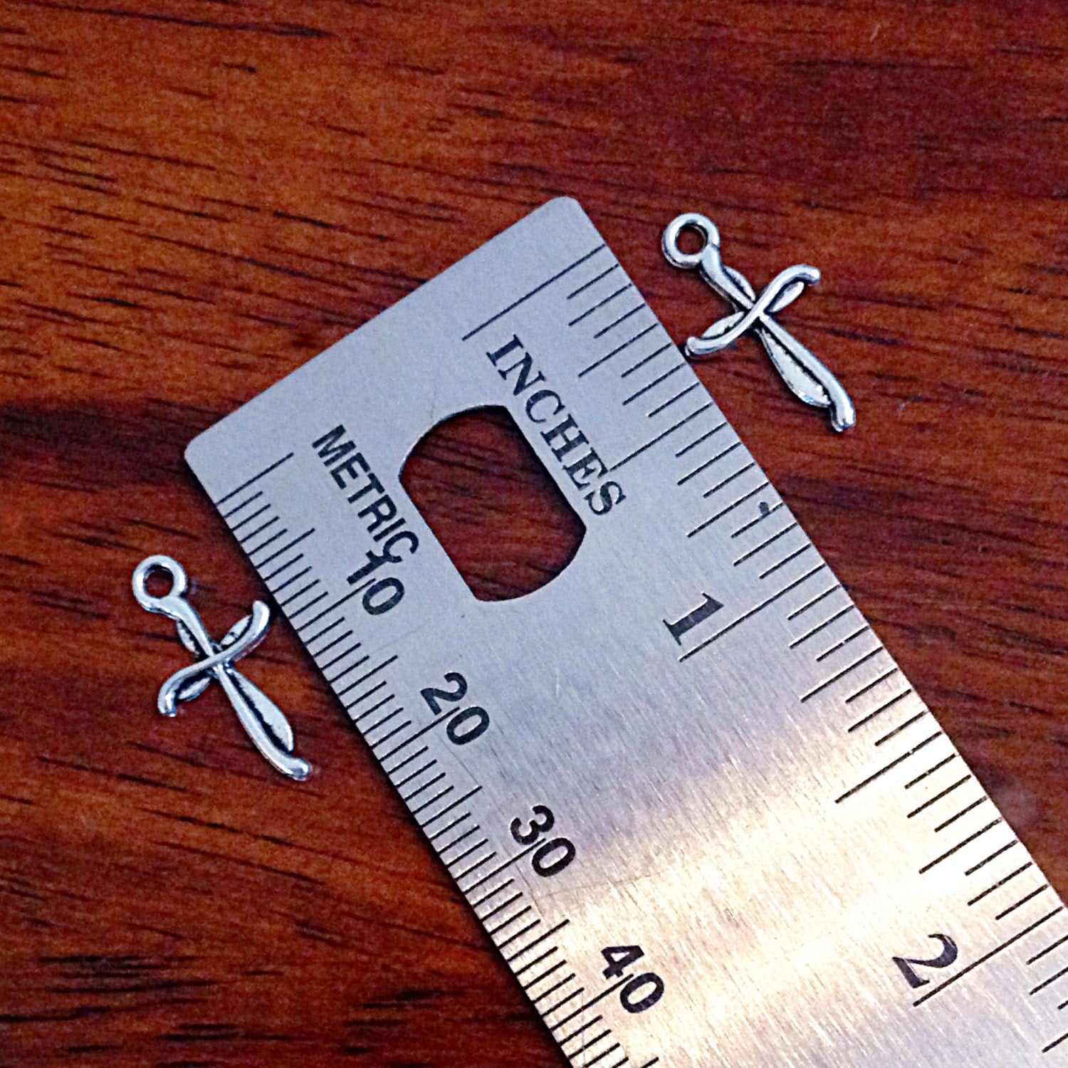 25 Silver Cross Charms, Antique Silver Charms, Cross Charms, Rosary Cross Charms, Double Sided Cross Charms, Tiny Cross Charms, Findings