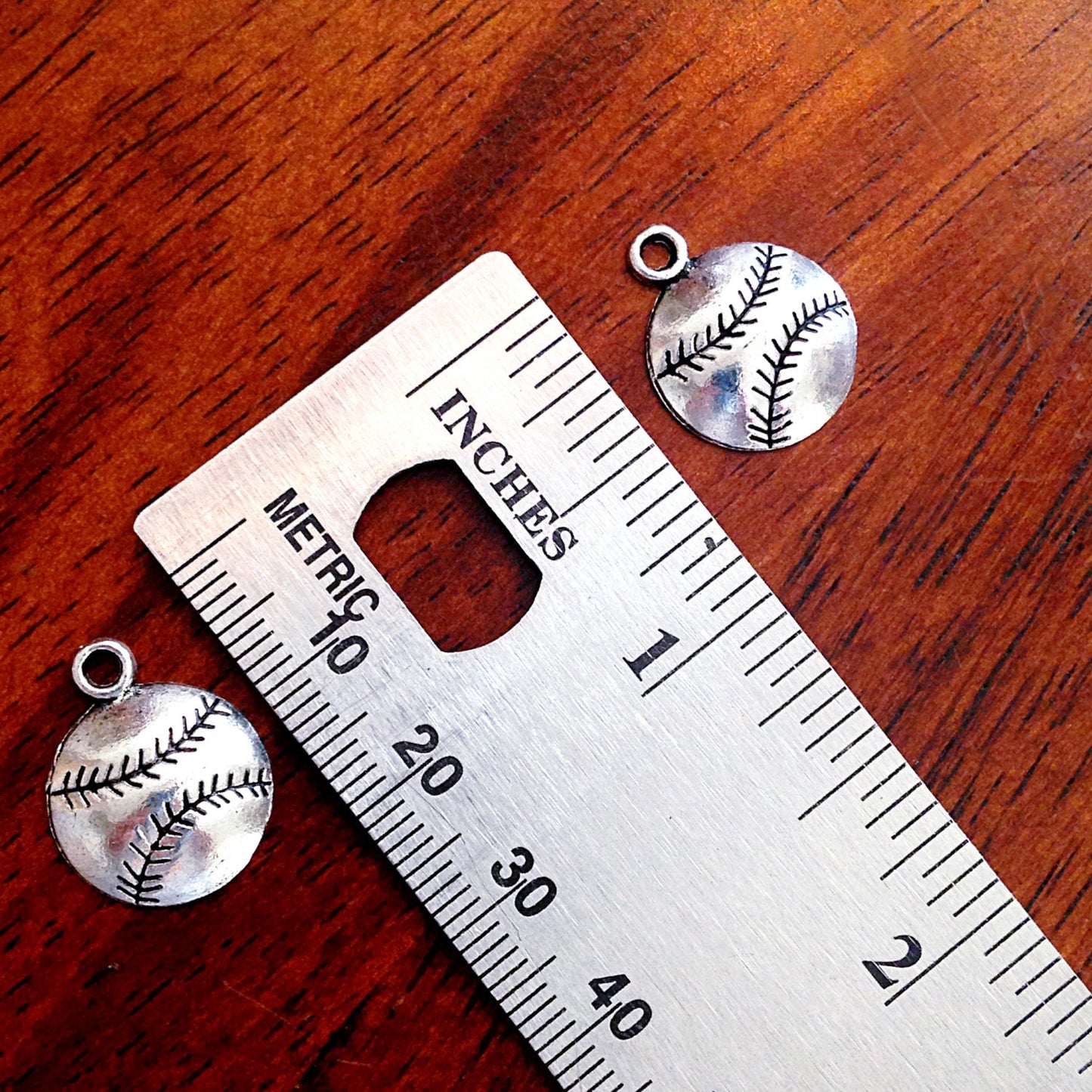Bulk 25 Baseball Charms, Antique Silver Charms, Ball Charms, Baseball Charms, Sports Charms, Jewelry and Craft Supplies, Findings