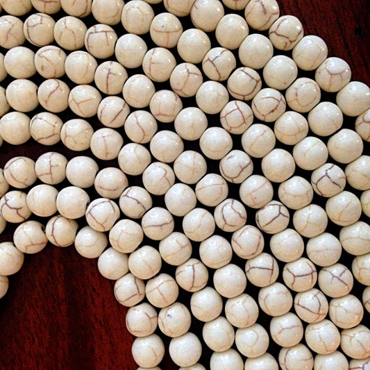 Bulk 90 pcs, 8mm Turquoise Beads, Howlite Beads, Turquoise Beads, Beige Turquoise Beads, Spacer Beads, Craft and Jewelry Supplies, Finding