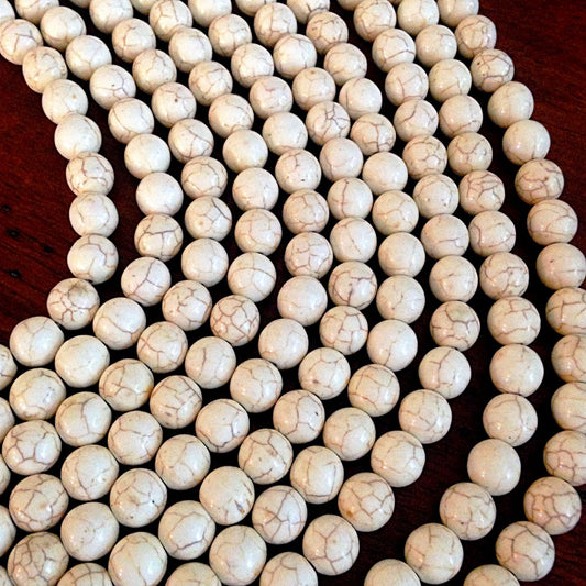 Bulk 60 pcs, 10mm Turquoise Beads, Howlite Beads, Beige Turquoise Beads, Beige Turquoise Beads, Craft and Jewelry Supplies, Finding