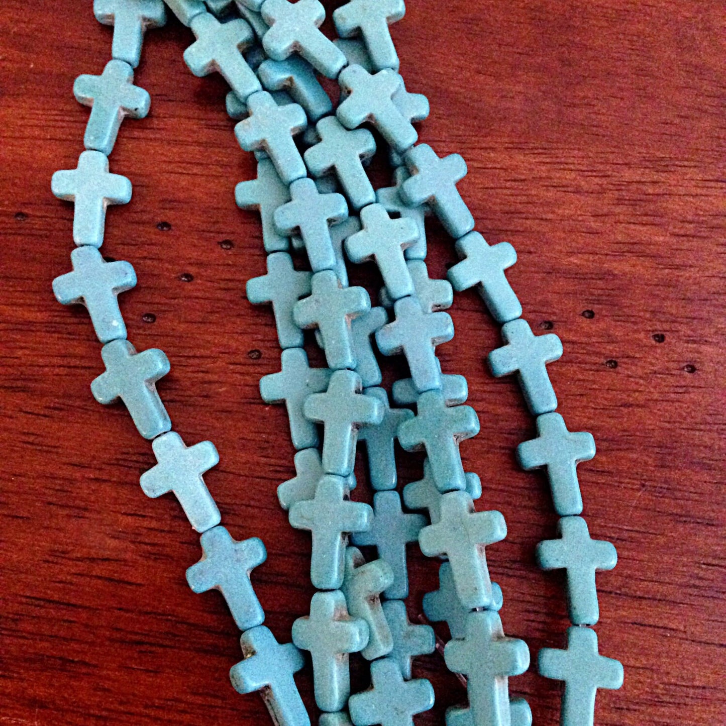 Bulk 40 pcs, 16x12mm Turquoise Cross Beads, Howlite Beads, Cross Beads, Blue Turquoise Cross Beads, Craft and Jewelry Supplies, Findngs