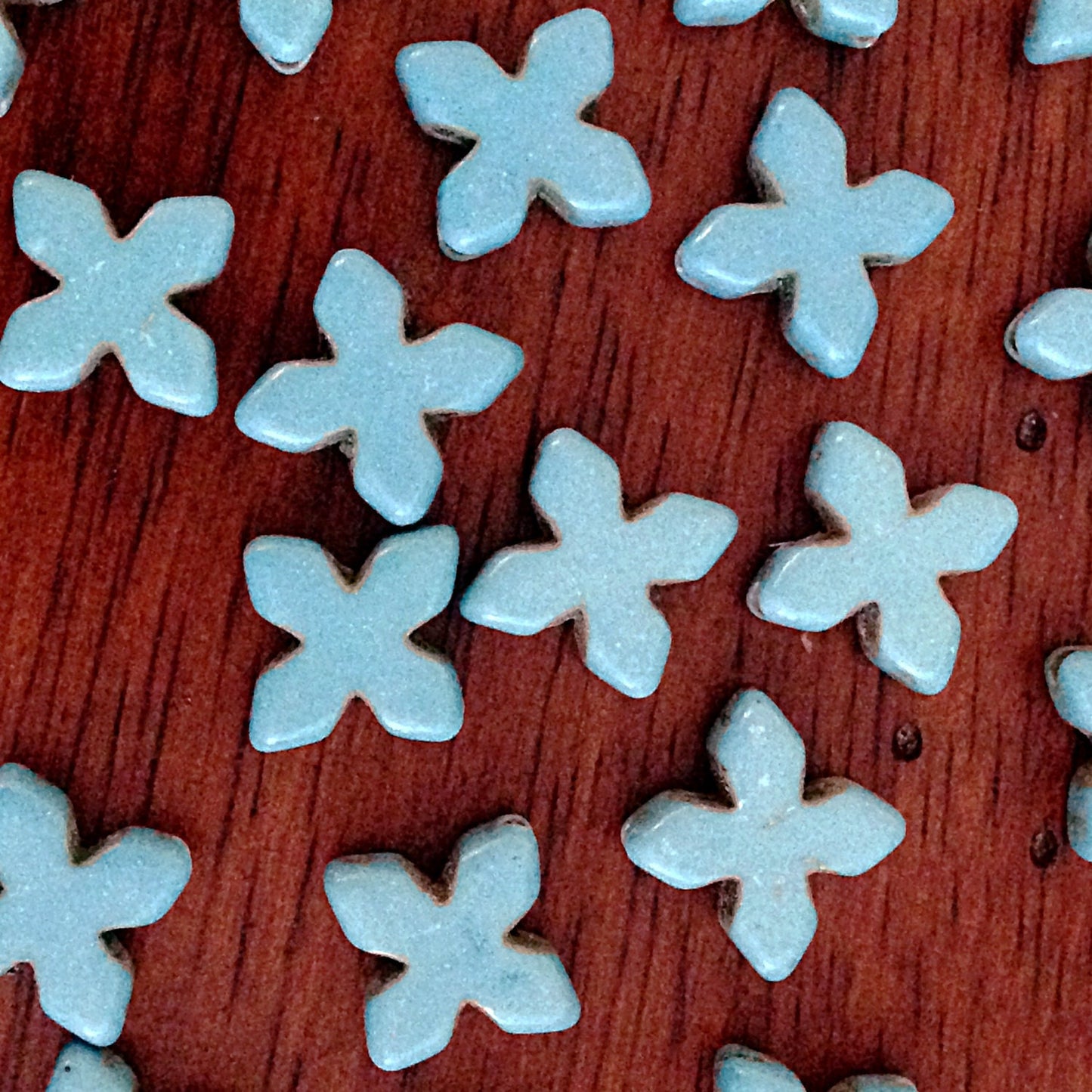 Bulk 30 pcs, 20x20mm Turquiose Beads, Howlite Beads, Star Beads, Blue Turquoise Cross Beads, Craft and Jewelry Supplies, Findngs