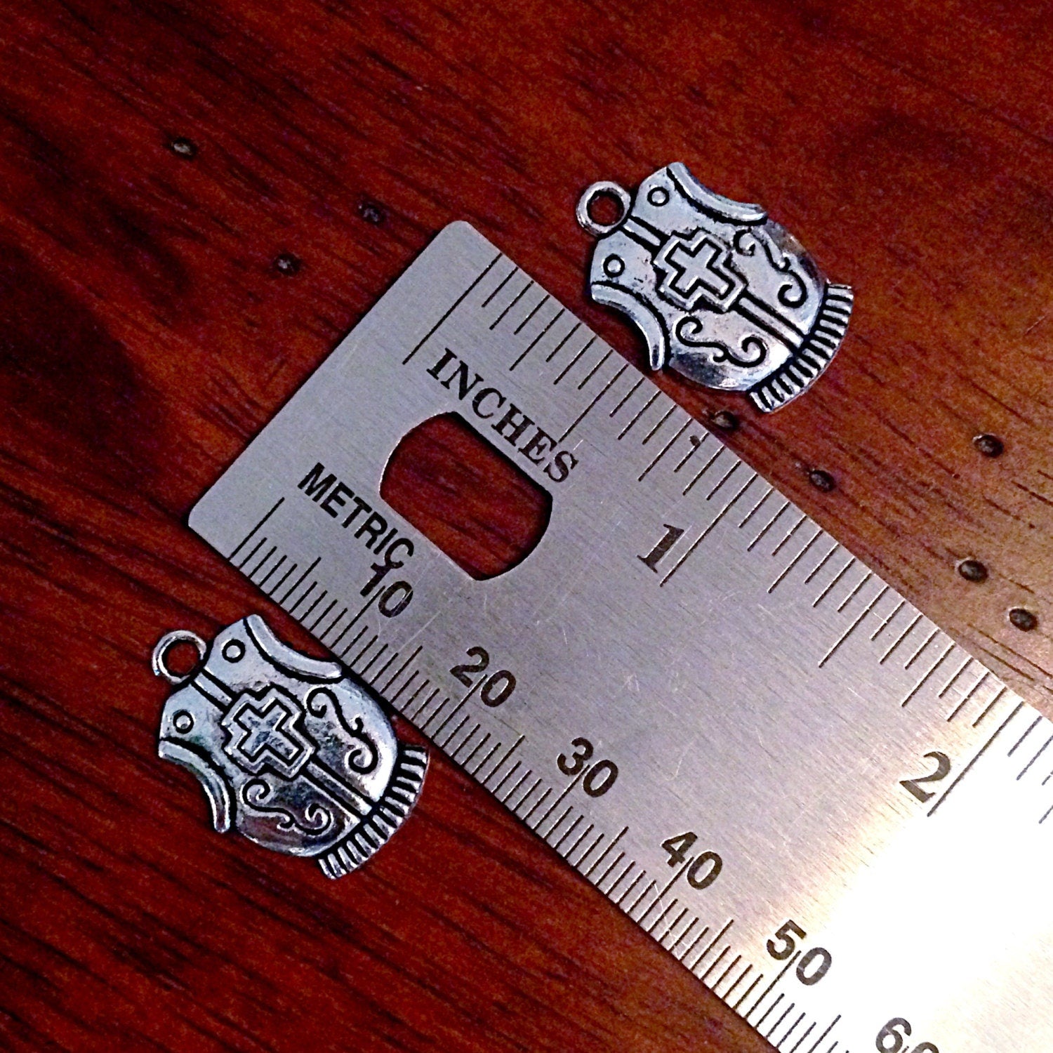 BULK 20 Breastplate Charms, Breast Plate Charms, Breastplate of Righteousness Charm, Armor of God, Findings, Craft and Jewelry Supplies