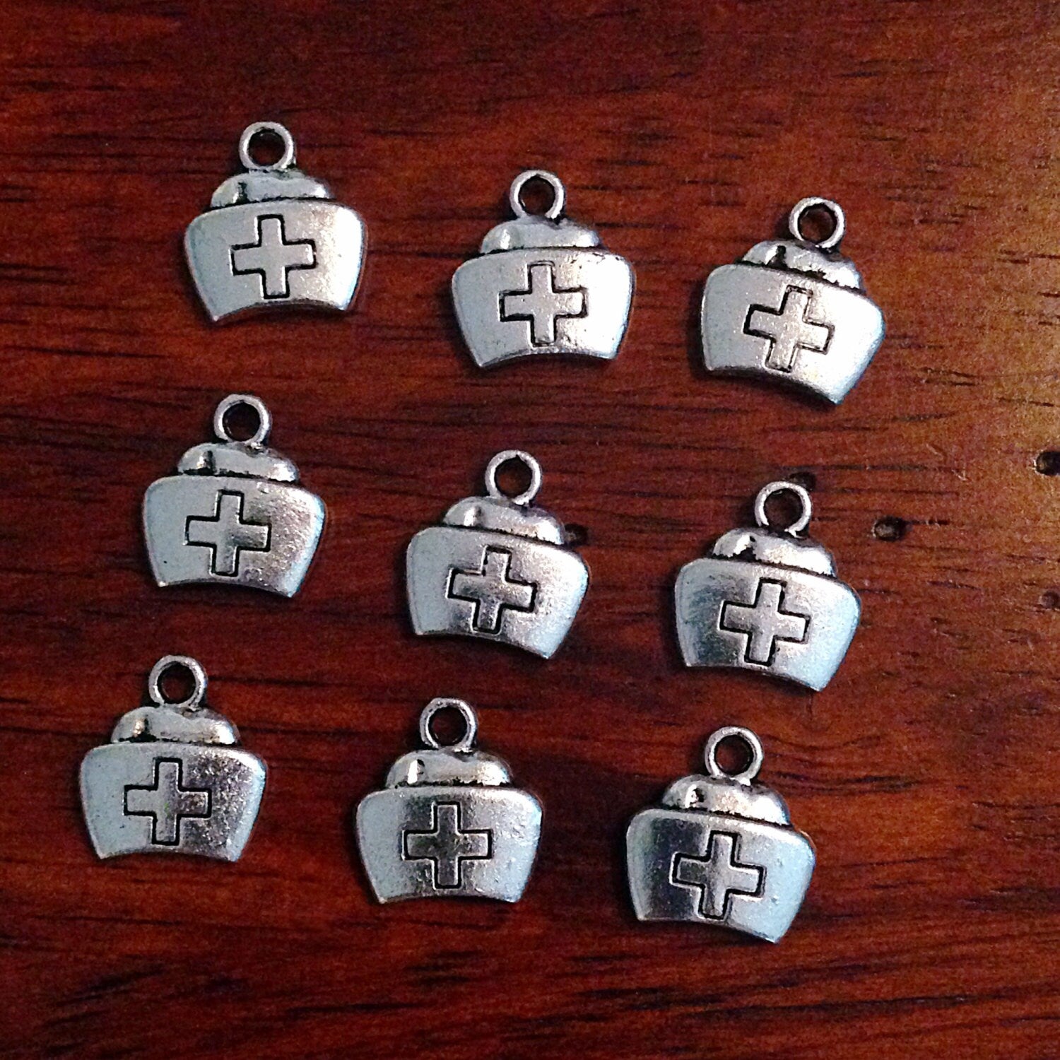 Bulk 25 Nurse Charms, Antique Silver Charms, Medical Charms, Doctor Charms, RN Charms, Nursing Charms, Craft and Jewelry Supplies, Findings