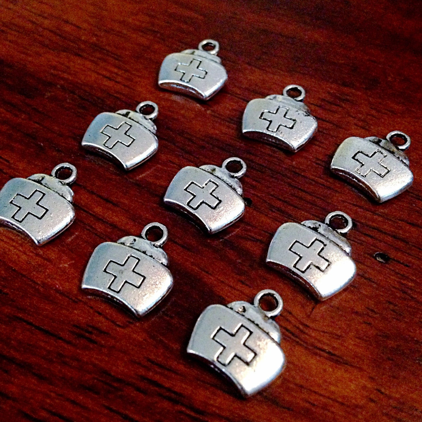 Bulk 25 Nurse Charms, Antique Silver Charms, Medical Charms, Doctor Charms, RN Charms, Nursing Charms, Craft and Jewelry Supplies, Findings