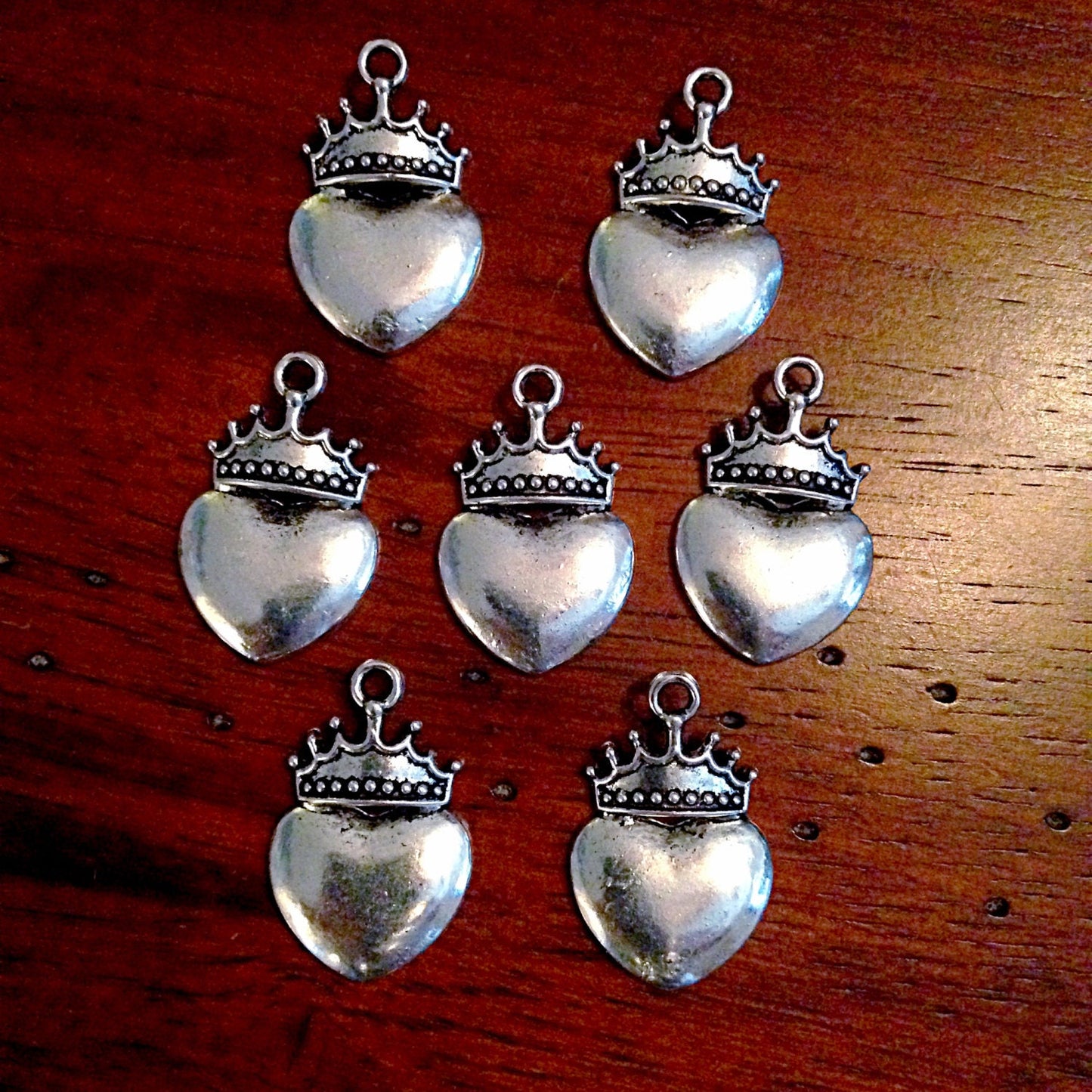 15 Heart Crown Charms, Antique Silver Heart Charms, Claddagh Charms, Irish Heart Charms, Silver Heart Crown Charms, Craft Supplies, Findings