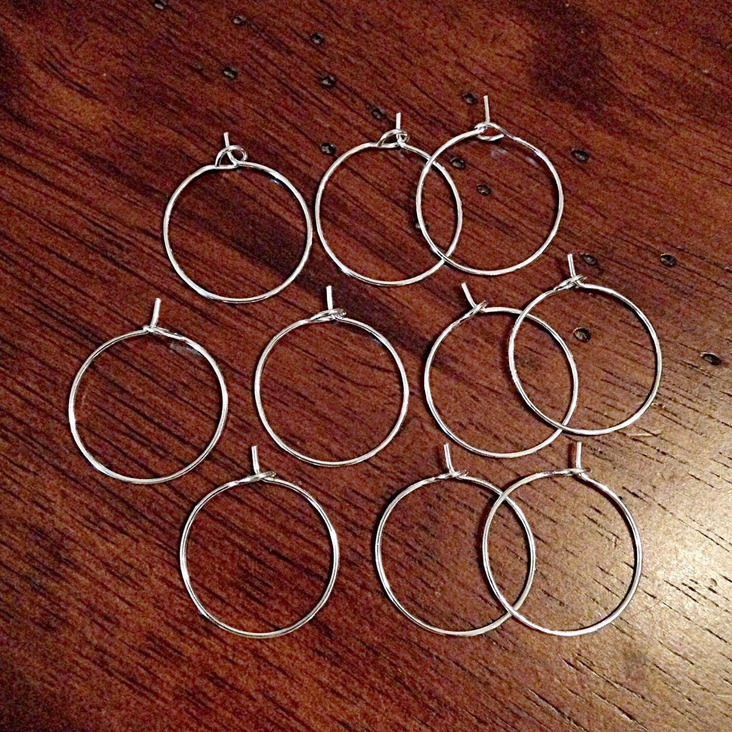 Bulk 100 Wine Glass Charms, Silver Wine Glass Rings, Earring Hoops, Silver Wine Glass Charms, Findings, Jewelry and Craft Supplies