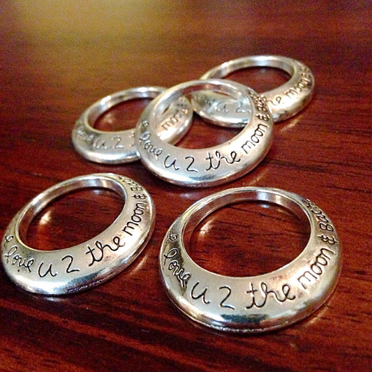 8pcs, Round Love Pendants, Silver I Love You Charms, I Love U 2 the Moon and Back Charms, Love Pendants, Jewelry Supplies, Findings