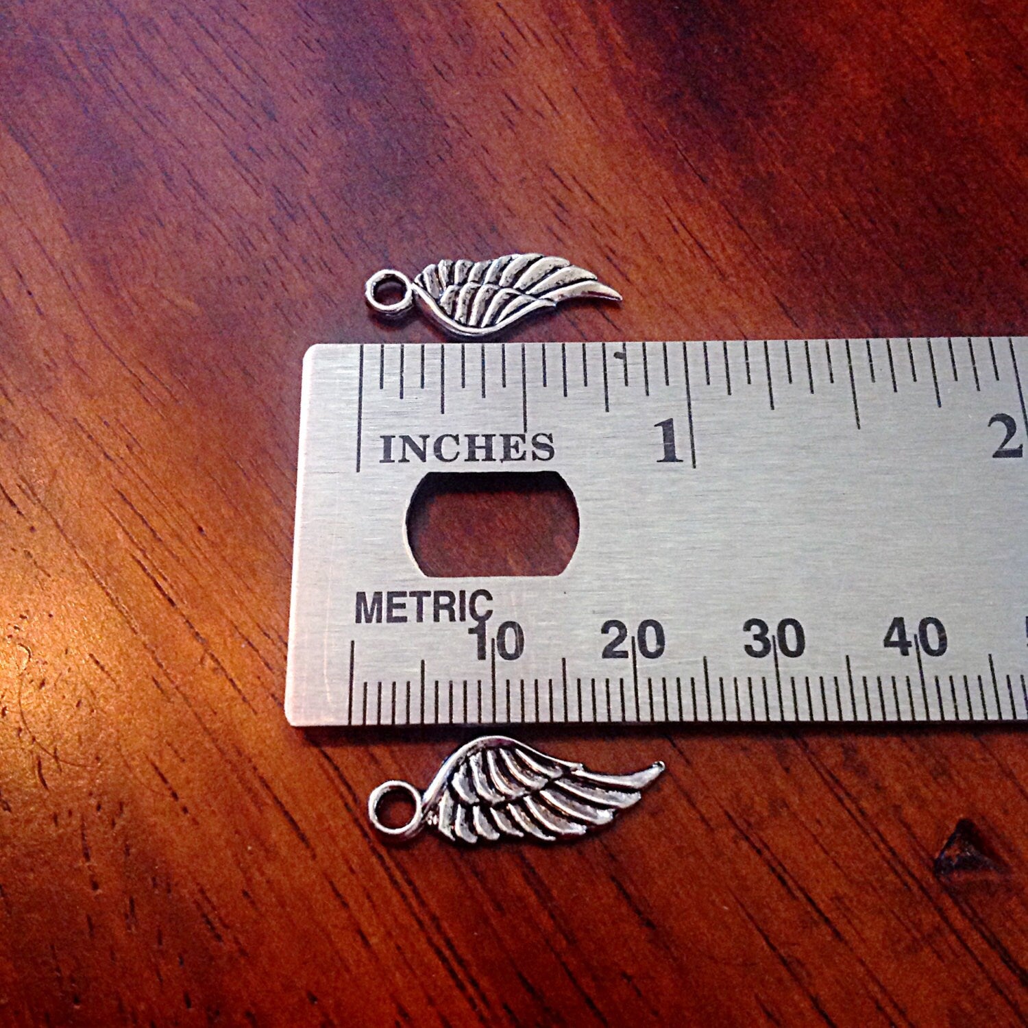 Bulk 50 Feather Charms, Antique Silver Wing, Double Sided Feather Charms, Silver Feather Charms, Craft and Jewelry Supplies, Findings