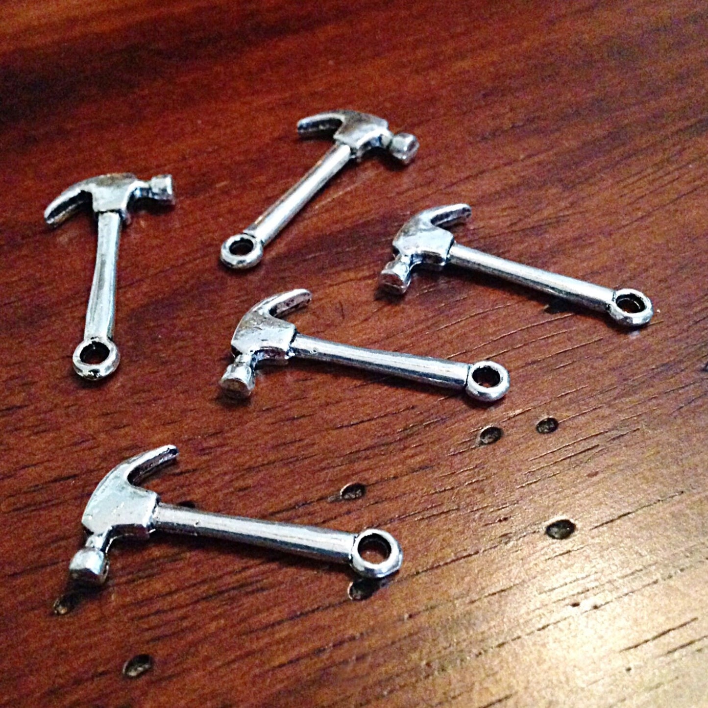 25pcs, Hammer Charms, Antique Silver Charms, Fire Dept Charms, Small Hammer Charms, Tools Charms, Findings, Jewelry and Craft Supplies