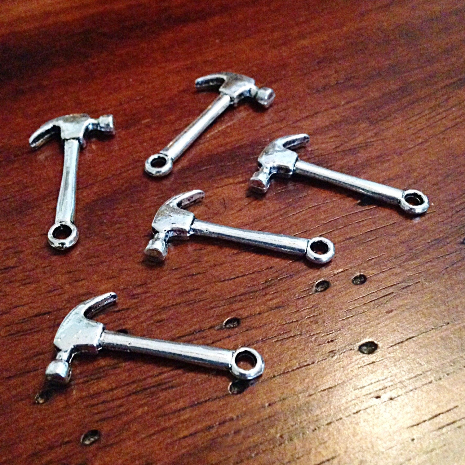 50pcs, Hammer Charms, Antique Silver Hammer Charms, Handyman’s Hammer Charms, Fireman Charms, Small Hammer Charms, Tools Charms, Findings