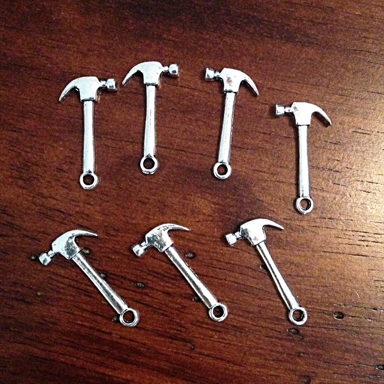 25pcs, Hammer Charms, Antique Silver Charms, Fire Dept Charms, Small Hammer Charms, Tools Charms, Findings, Jewelry and Craft Supplies
