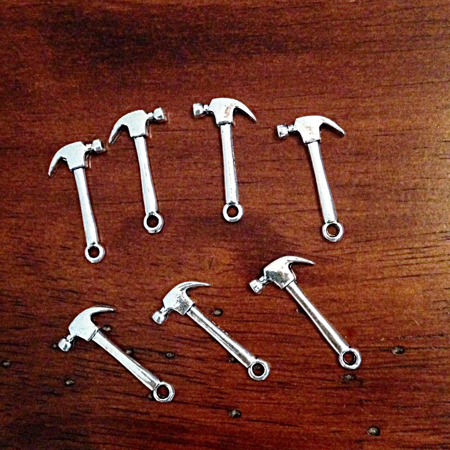 25pcs, Hammer Charms, Antique Silver Charms, Fire Dept Charms, Small Hammer Charms, Tools Charms, Findings, Jewelry and Craft Supplies