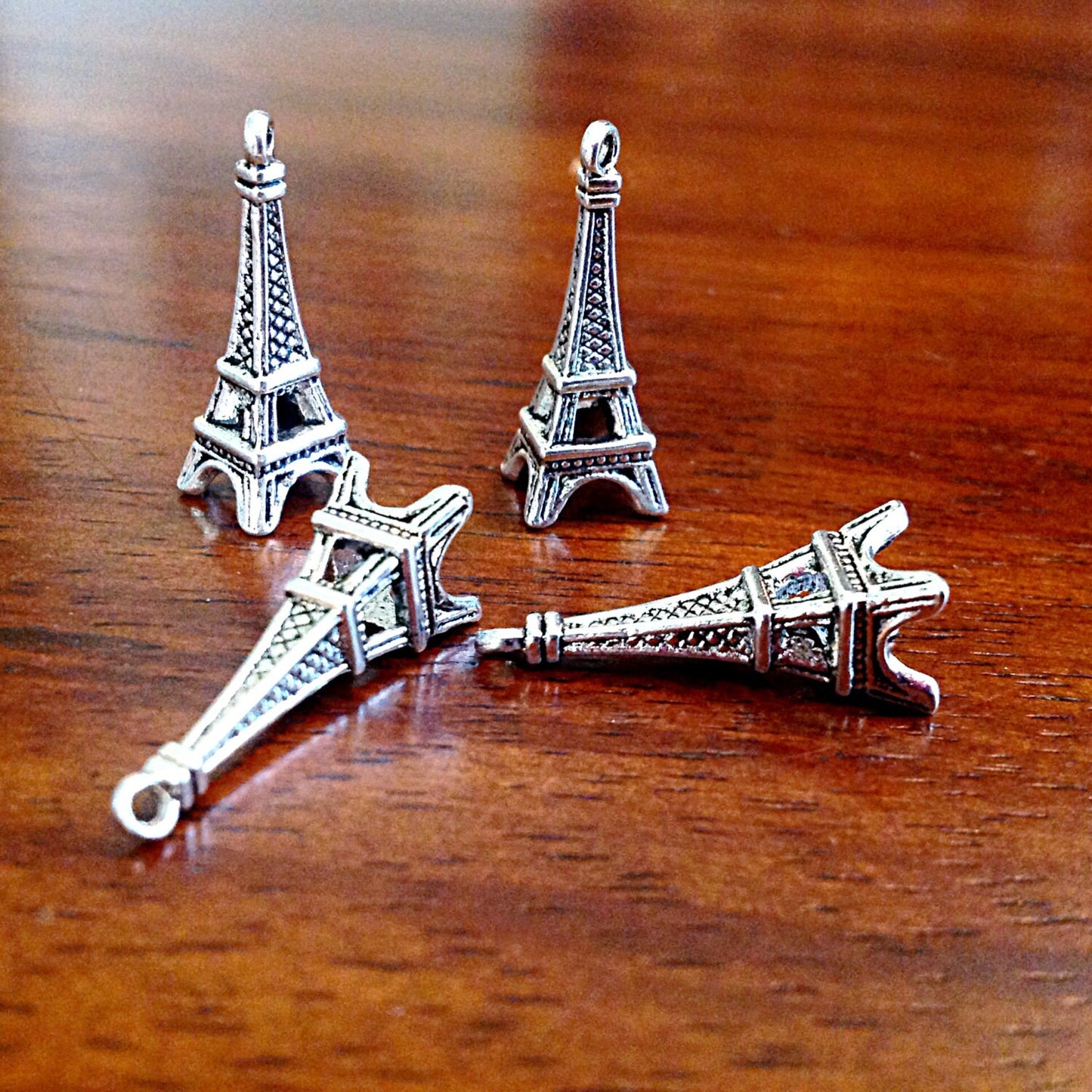 20pcs Eiffel Tower Charms, Antique Silver Charms, Double Sided Eiffel Tower Charm, 3-D Eiffel Tower, Paris Charms, European Charms, Findings