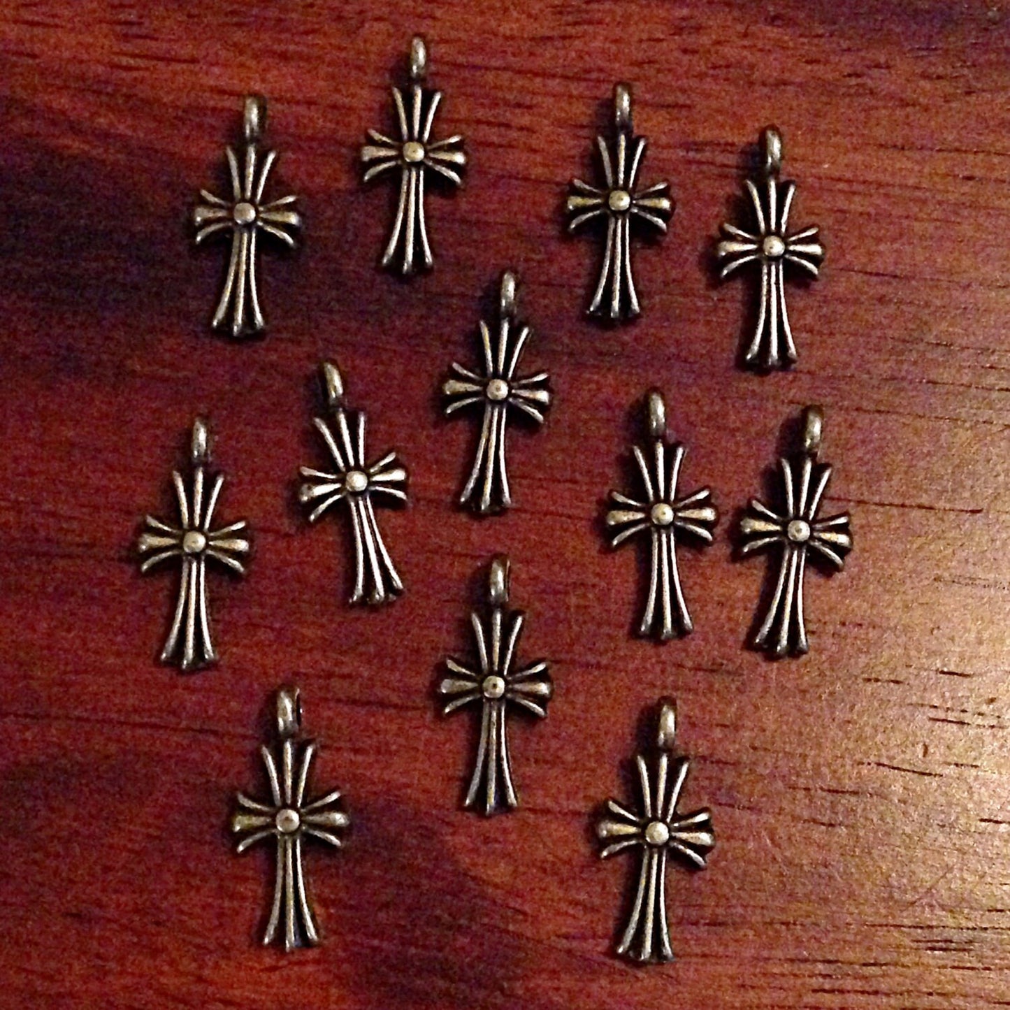 20pcs Cross Charms, Antique Bronze Cross Charms, Fancy Cross Charms, Small Cross Charms, Cross Pendants, Double Sided Cross Charms, Findings