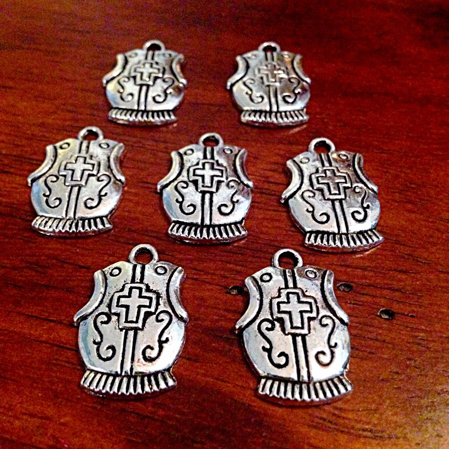 7 Breastplate Charms, Breast Plate Charms, Breastplate of Righteousness Charm, Armor of God, Findings, Craft and Jewelry Supplies