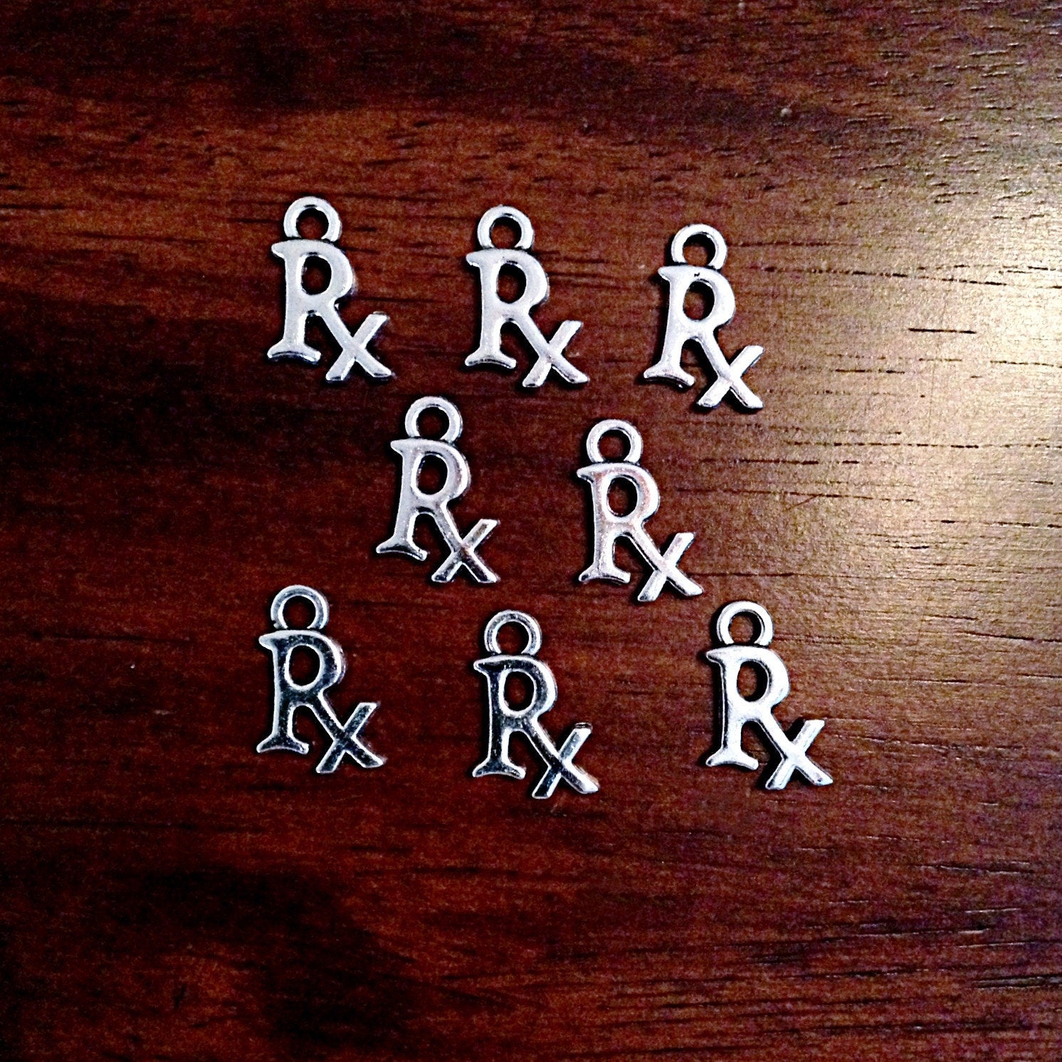 12pcs, RX Charms, Antique Silver Charms, RX Pendants, RX Pharmacy Charms, Pharmacist Charms, Prescription Charm, Medical Charms, Findings