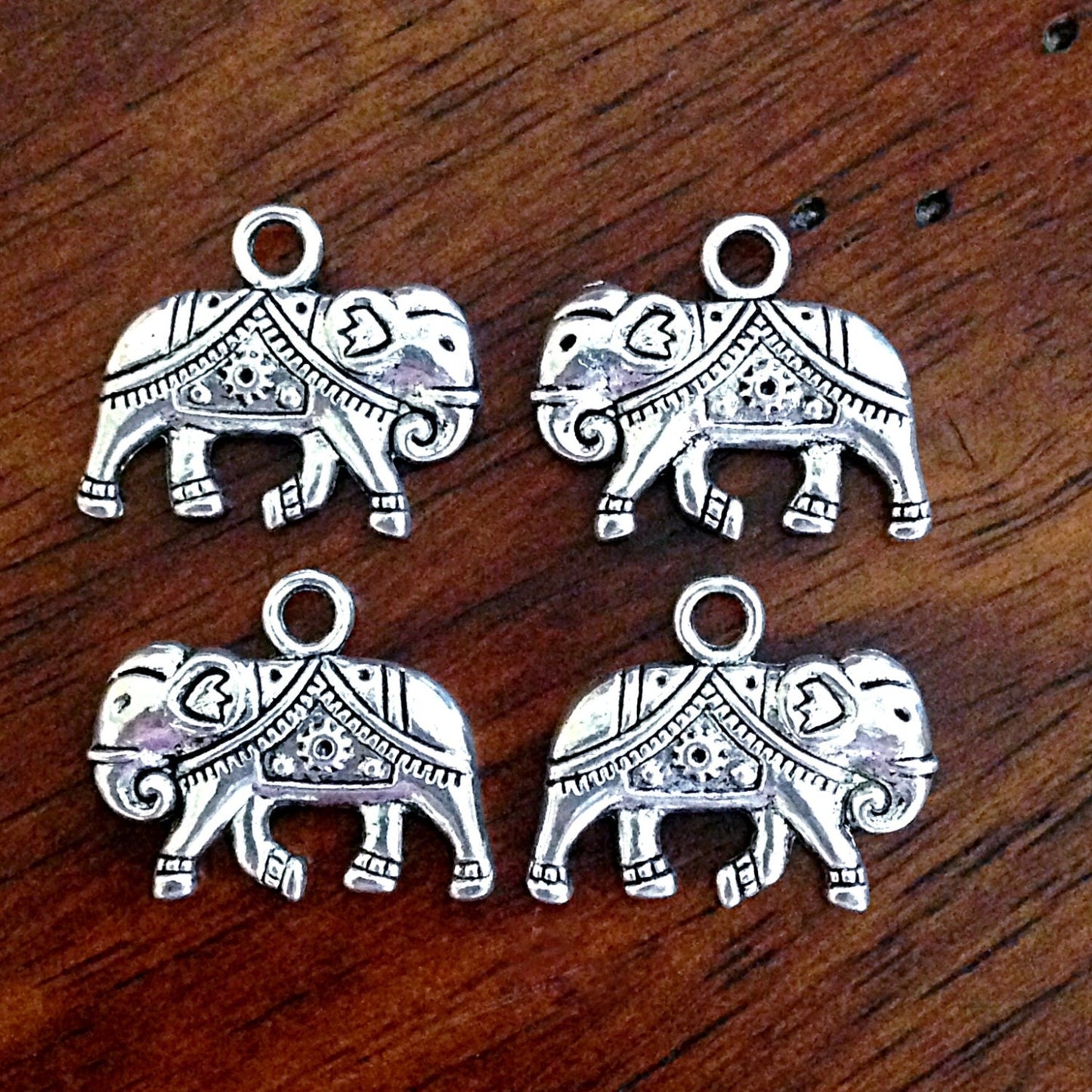 15pcs, Elephant Charms, Double Sided Elephant Pendants, Yoga Charms, Elephant Pendants, Namaste Charms, Zin Charms, Findings