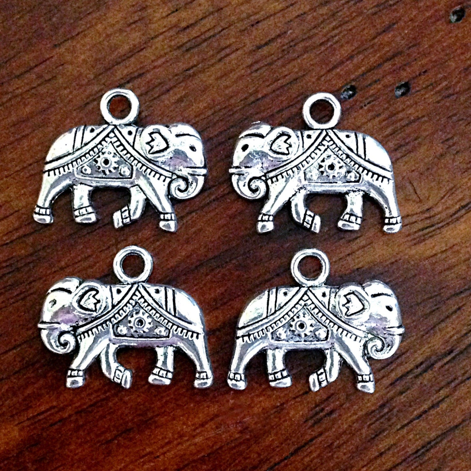 15pcs, Elephant Charms, Double Sided Elephant Pendants, Yoga Charms, Elephant Pendants, Namaste Charms, Zin Charms, Findings