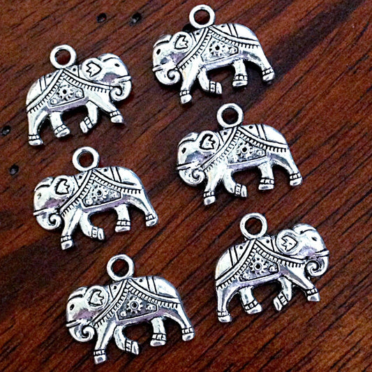 15pcs, Elephant Charms, Double Sided Elephant Pendants, Yoga Charms, Elephant Pendants, Namaste Charms, Zin Charms, Findings