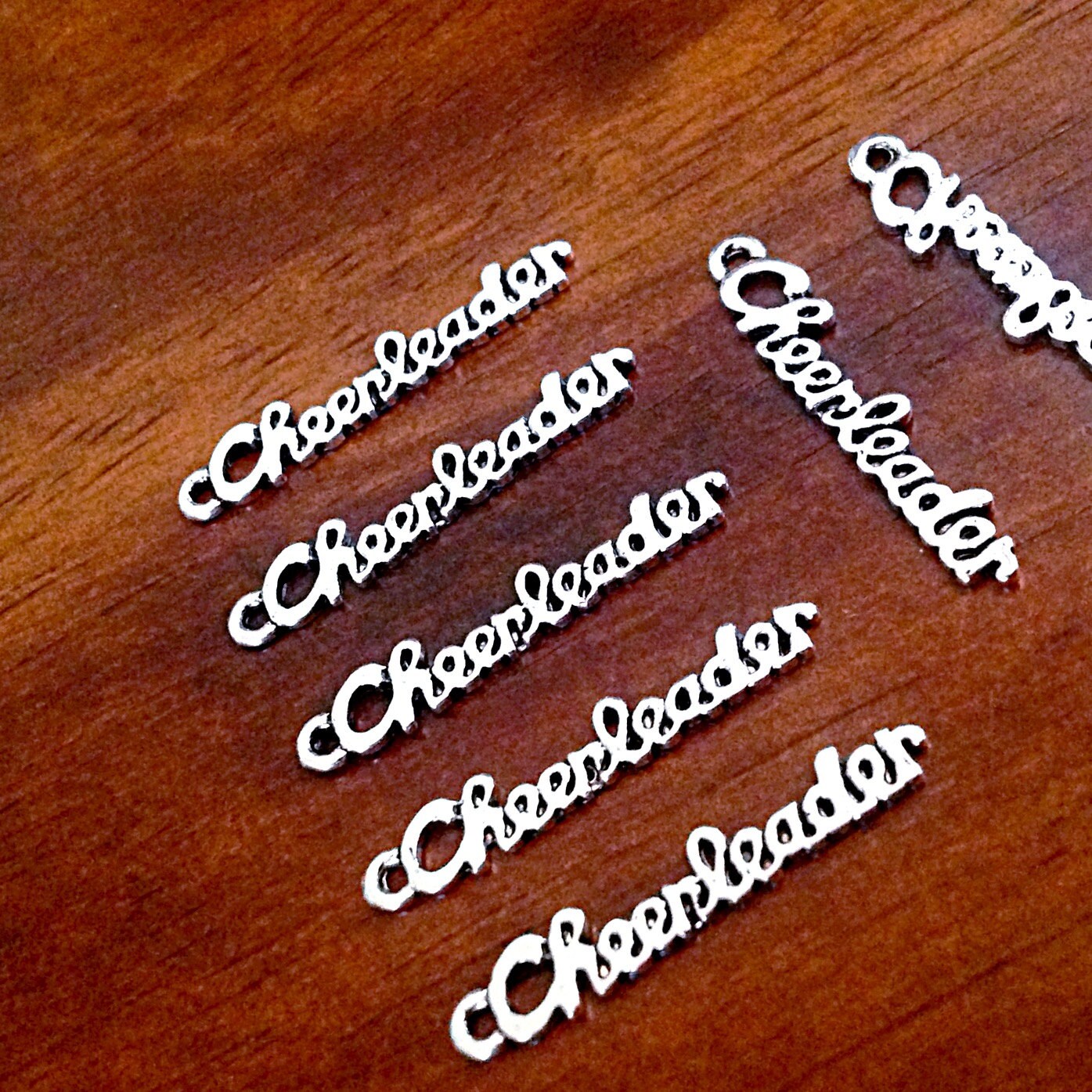 Bulk 20 Cheerleader Charms, Antique Silver Charms, Cheer Charms, Football Charms, Sports Charms, Findings, Craft and Jewelry Supplies